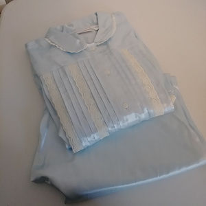Intimate Moods Pajama Set Baby Blue Silky - NEW